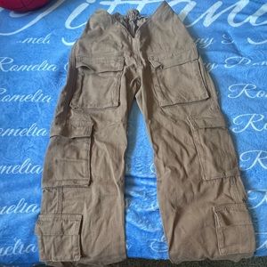 SHEIN PETITE Asvmmetrical Waist
Flap Pocket Cargo Jeans
Mocha Brown / Petite XXS